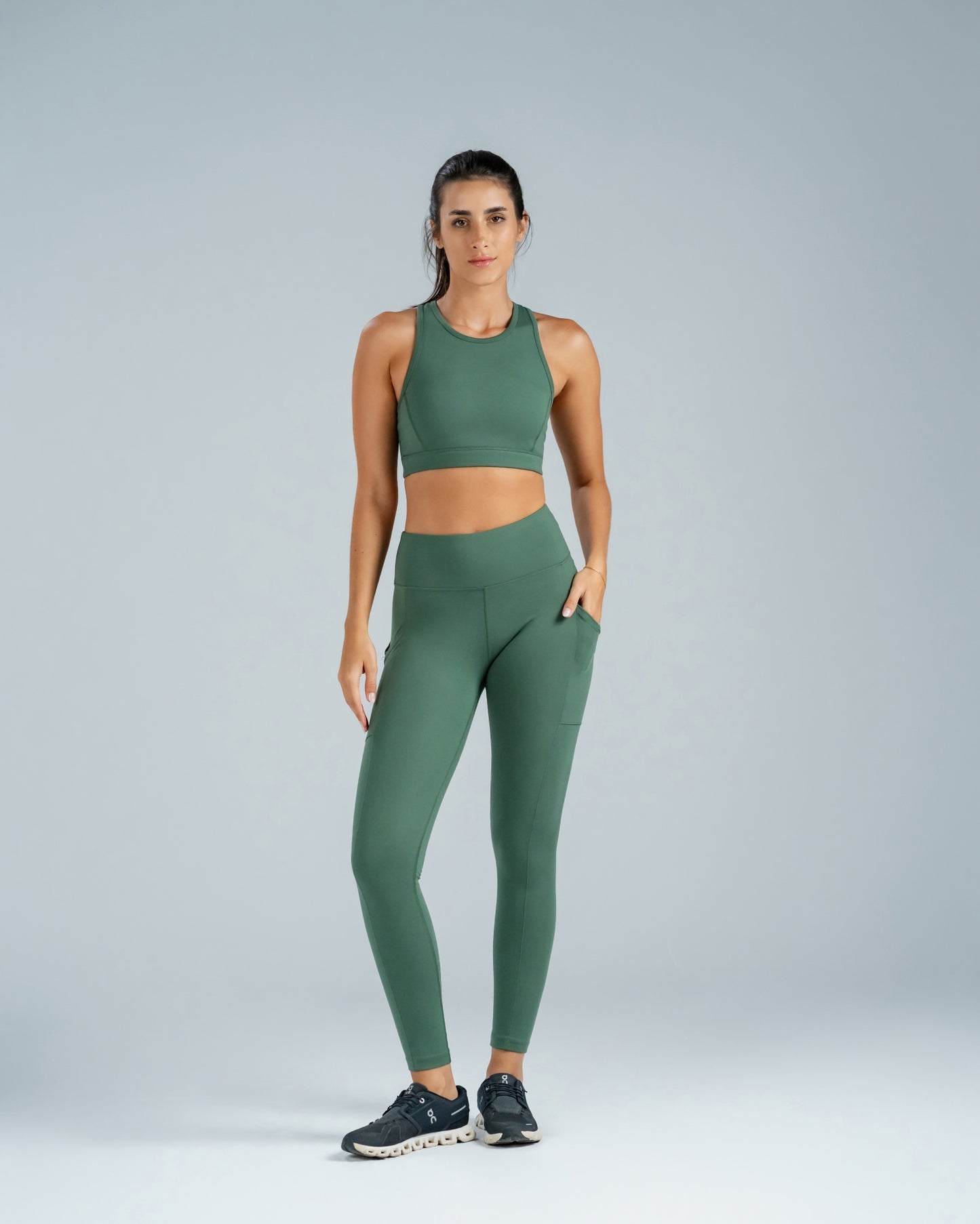 Olive Green Sports Bra