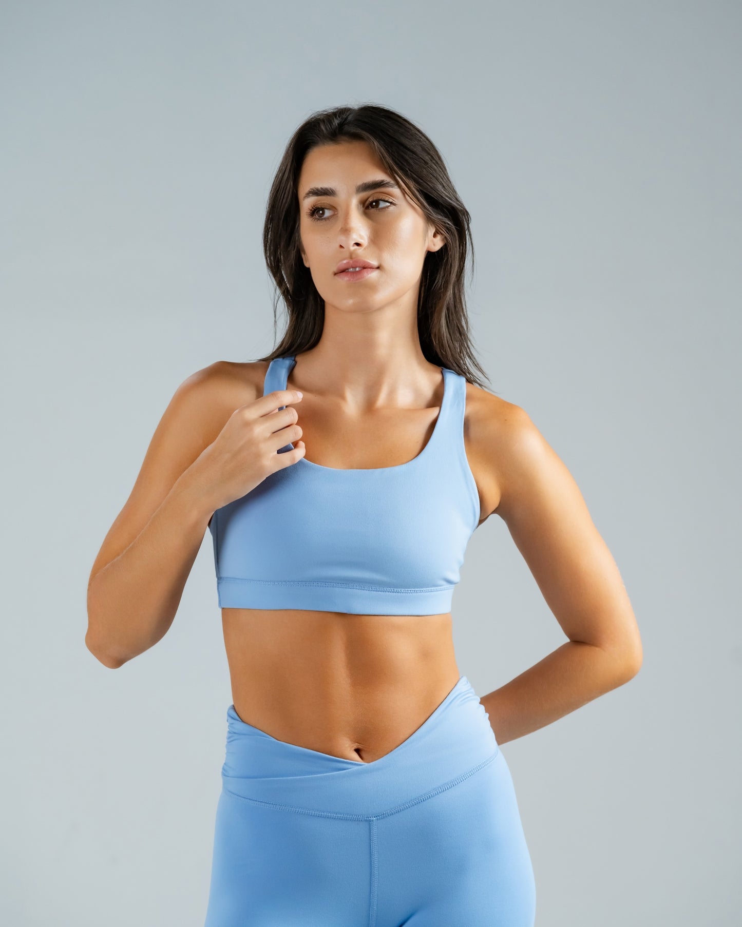 V-Line Sky Blue Sports Bra