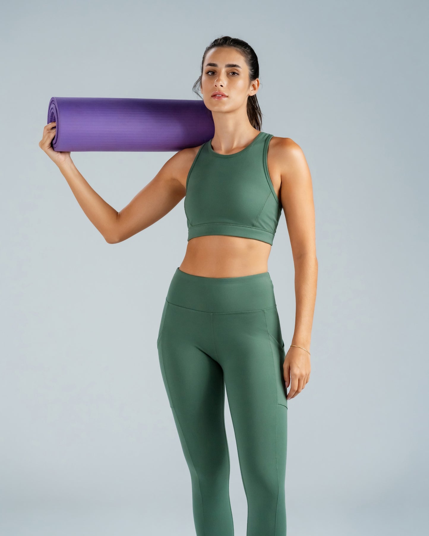 Olive Green Sports Bra