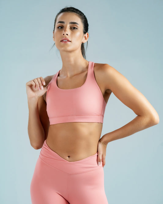 V-Line Powder Pink Sports Bra