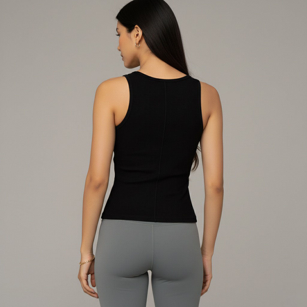 Black Ribbed Tank