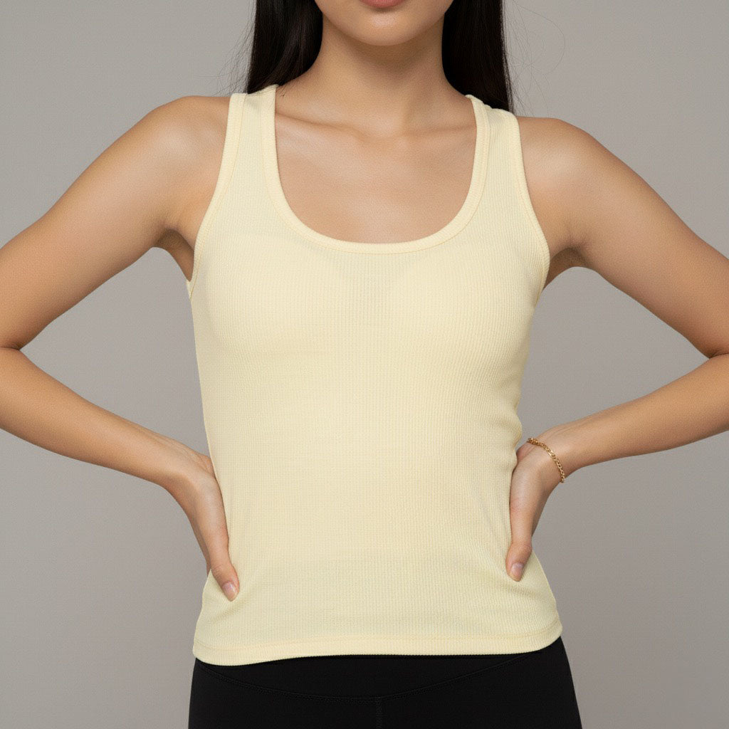 Yellow Ribbed Tank