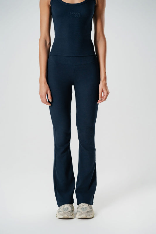 OG Ribbed Navy Flared Leggings