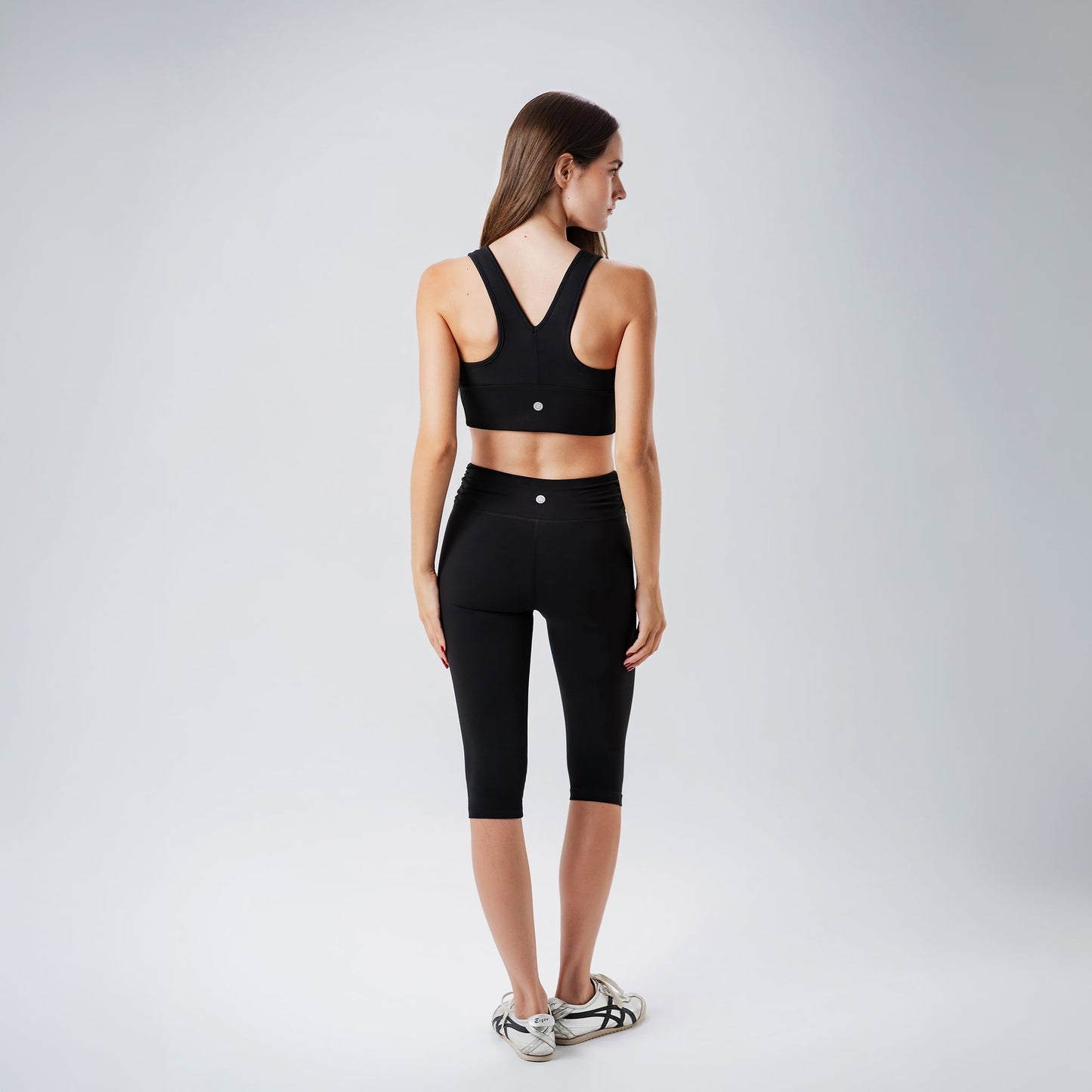 Ripple Black Capris Leggings