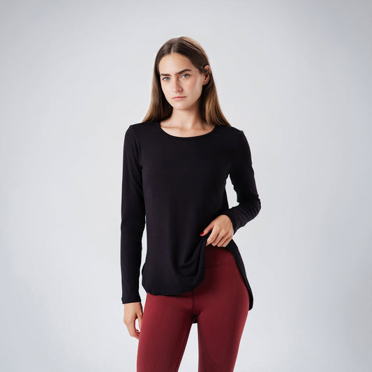 Black High-Low Long Sleeves Tee