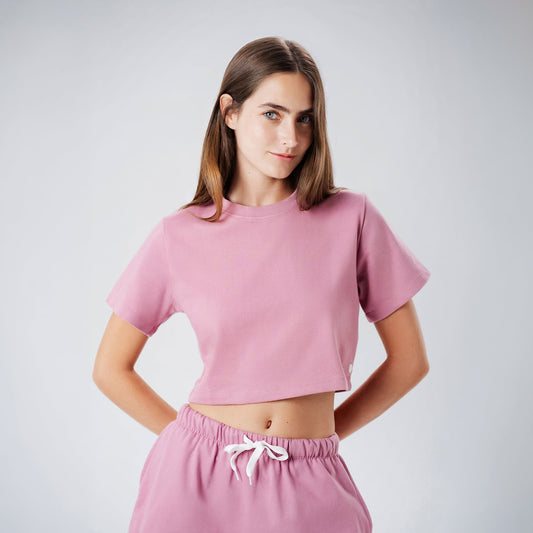 Off Duty Pink Cropped Top