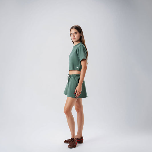 Off Duty Green Cropped Top