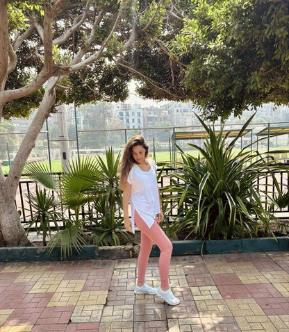 White Oversized Side Tie T-Shirt