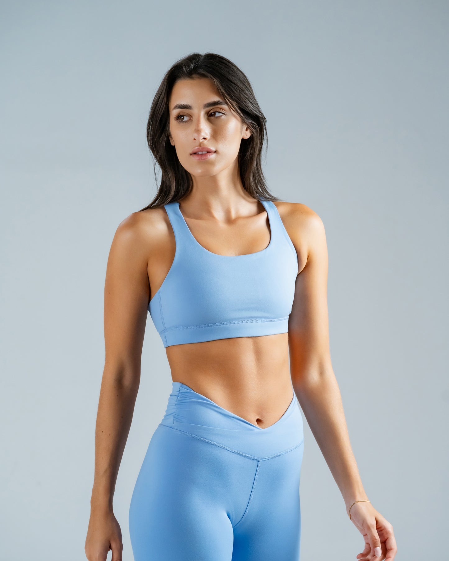 V-Line Sky Blue Sports Bra