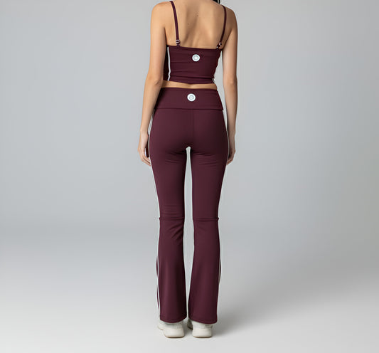 Burgundy Striped Cropped Top