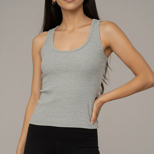 Grey Ribbed Tank