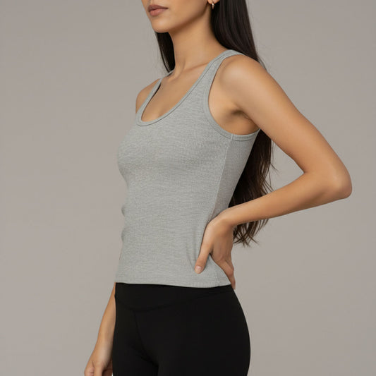 Grey Ribbed Tank