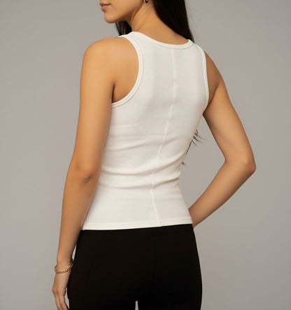 White Ribbed Tank