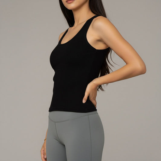 Black Ribbed Tank