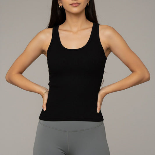 Black Ribbed Tank
