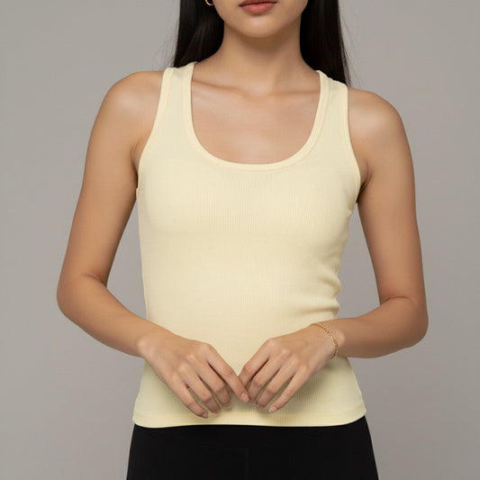 Yellow Ribbed Tank