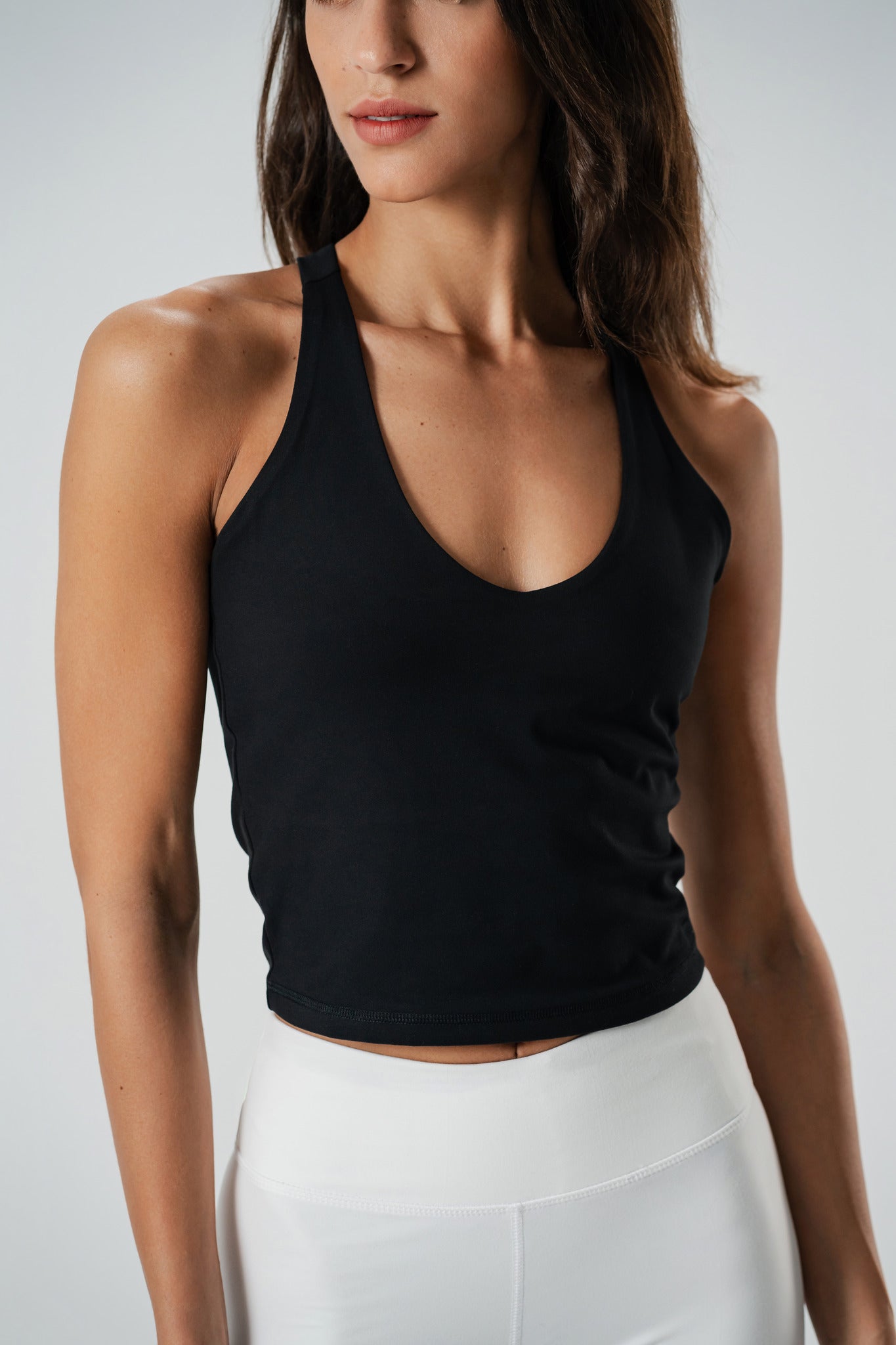 Black Color Block Top