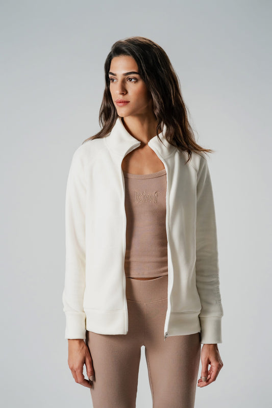 White Full Zip Fleece Jacket