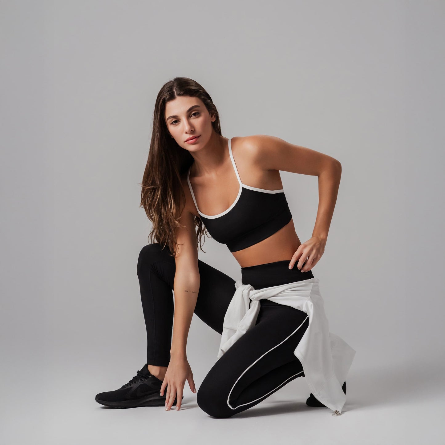 Black Flowline Leggings