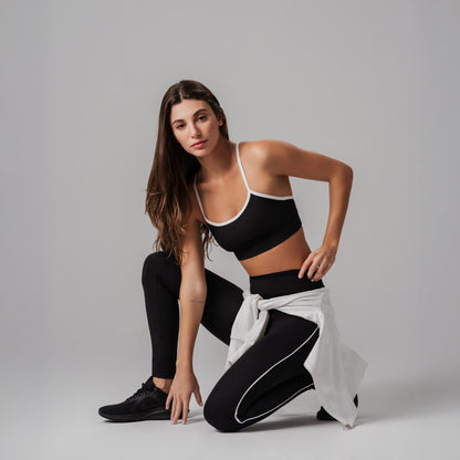 Black Flowline Leggings