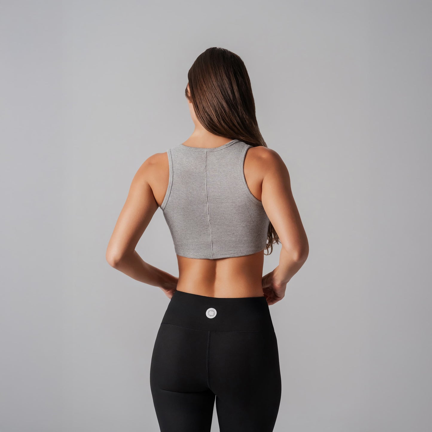 Cropped Grey Ribbed Tank