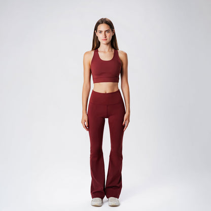 Burgundy Flared Leggings