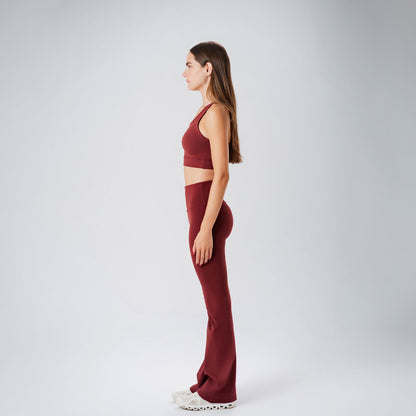 Burgundy Flared Leggings