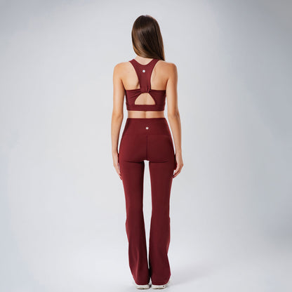 Burgundy Flared Leggings