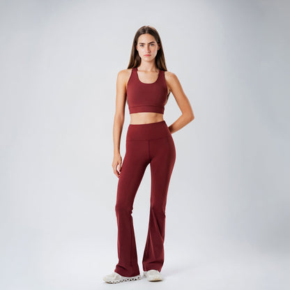 Burgundy Flared Leggings