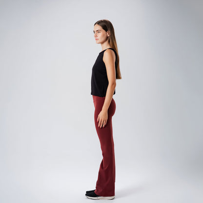 Burgundy Flared Leggings