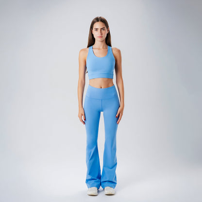 Blue Flared Leggings
