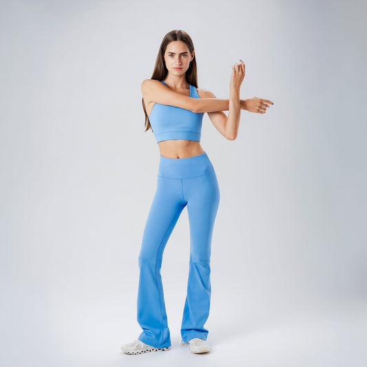 Blue Flared Leggings