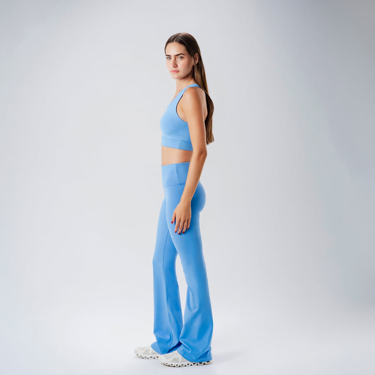 Blue Flared Leggings