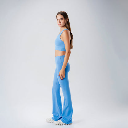 Blue Flared Leggings