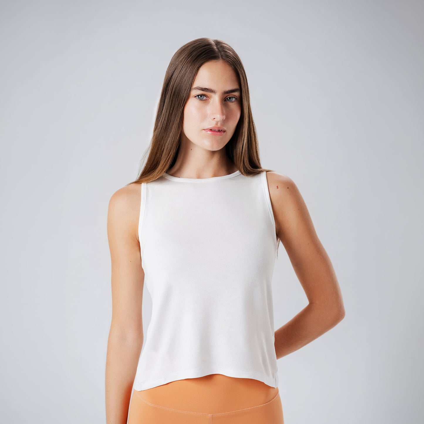 White Crossover Tank