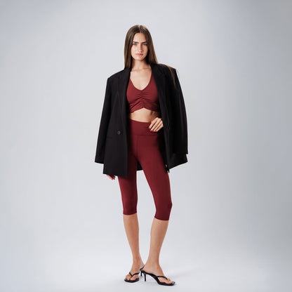 Ripple Burgundy Capris Leggings