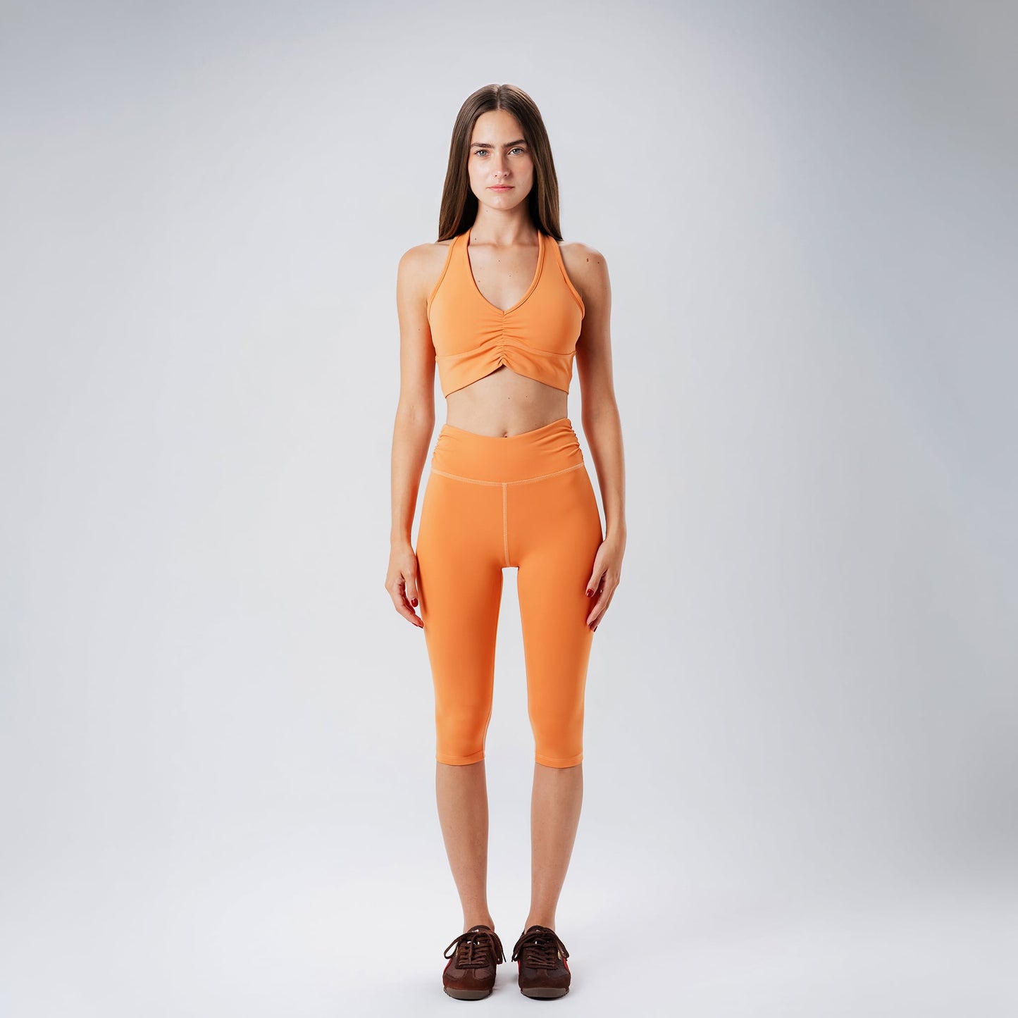 Ripple Coral Capris Leggings