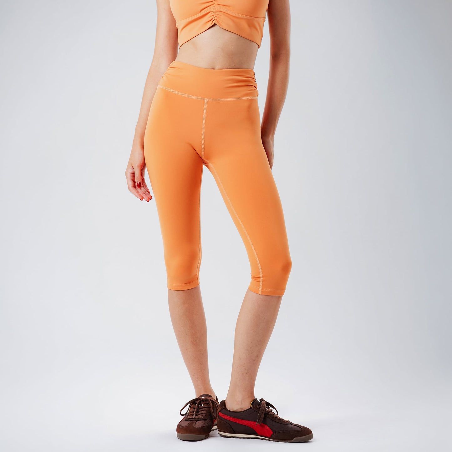 Ripple Coral Capris Leggings