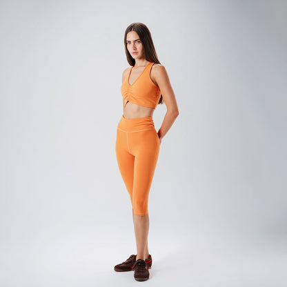 Ripple Coral Capris Leggings