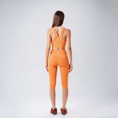 Ripple Coral Capris Leggings