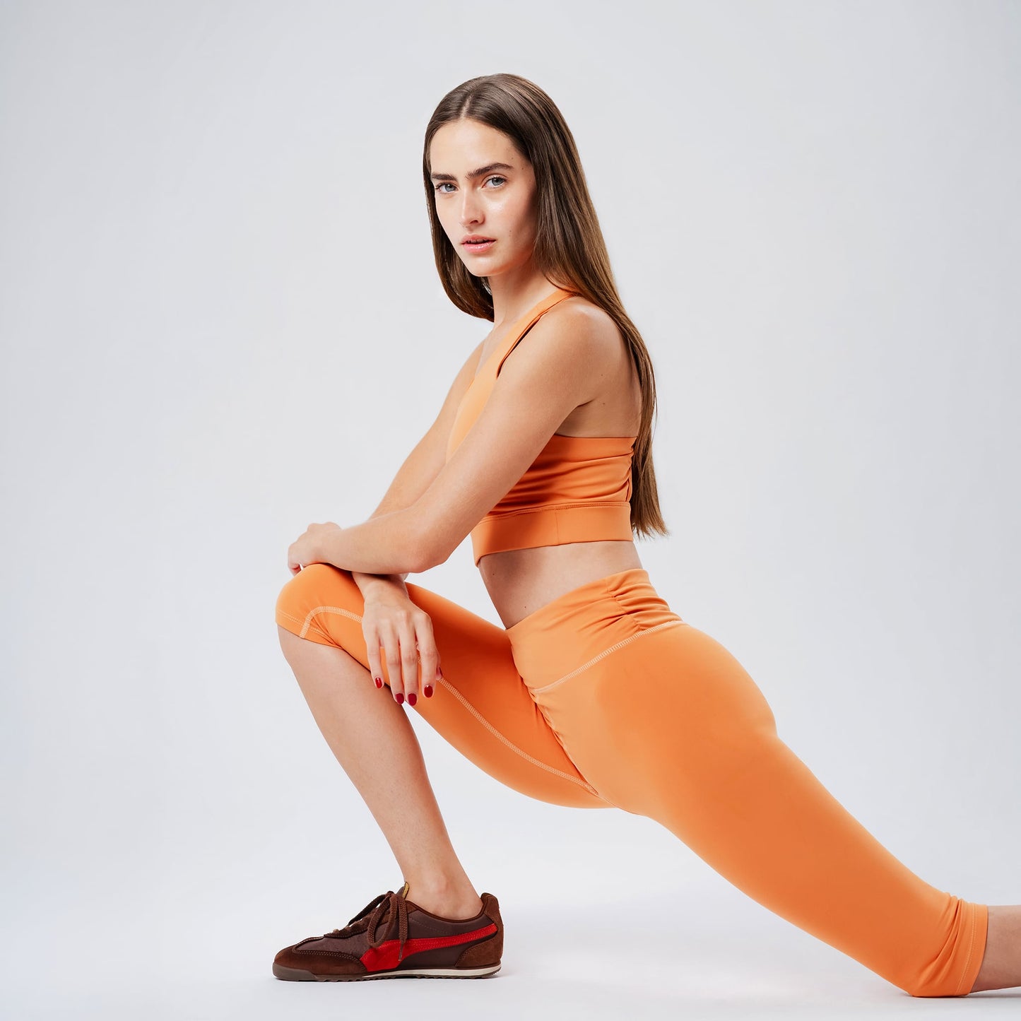 Ripple Coral Capris Leggings