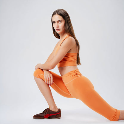 Ripple Coral Capris Leggings