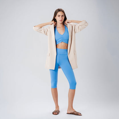 Ripple Blue Capris Leggings