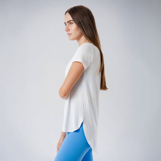 White High-Low Tee