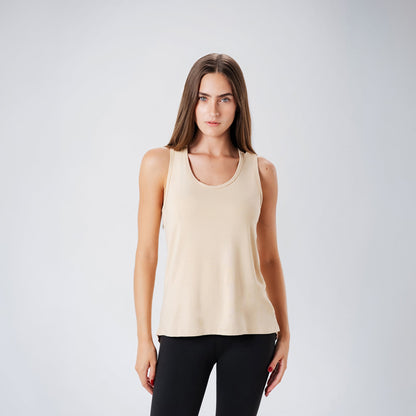 Beige Open Back Tank