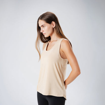 Beige Open Back Tank