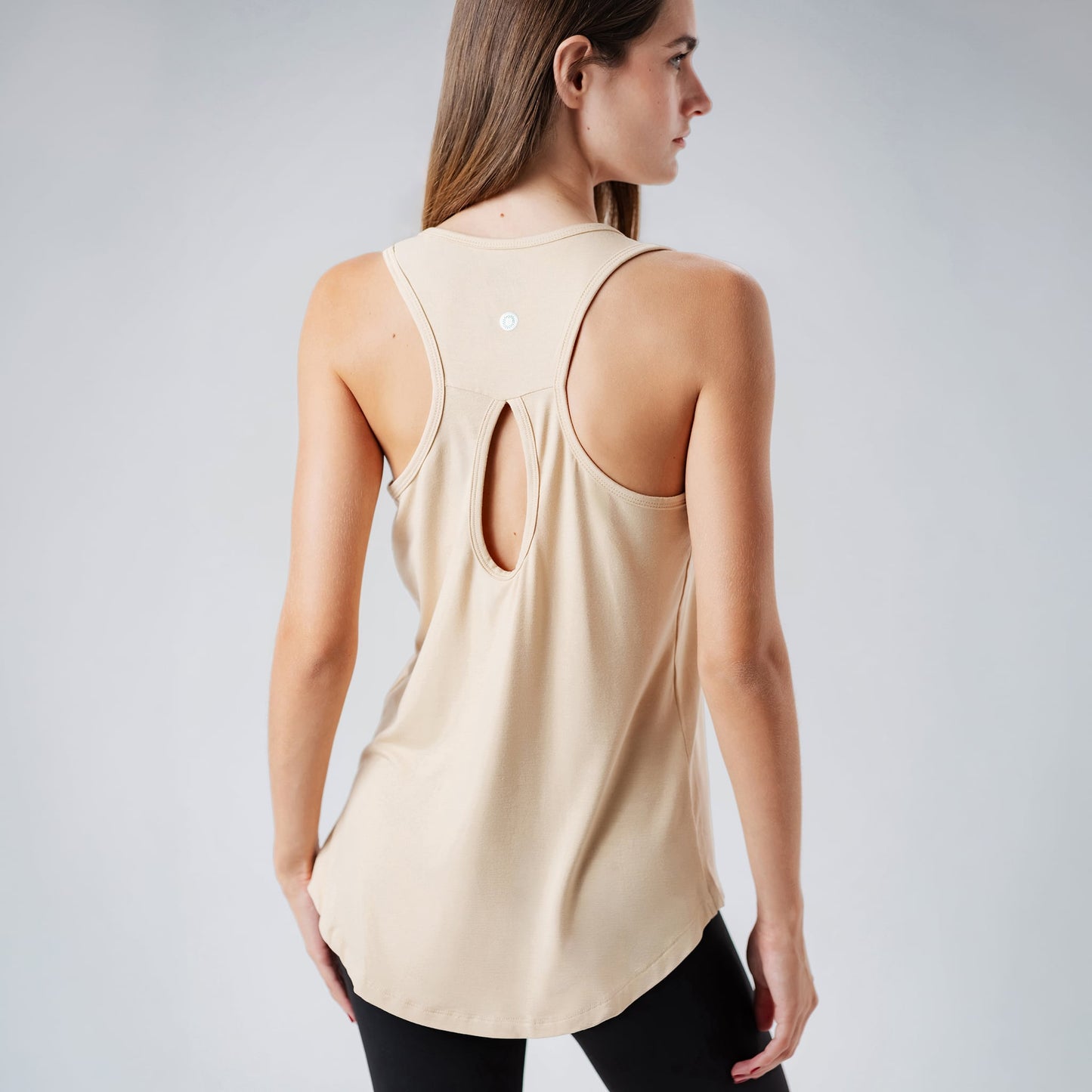 Beige Open Back Tank