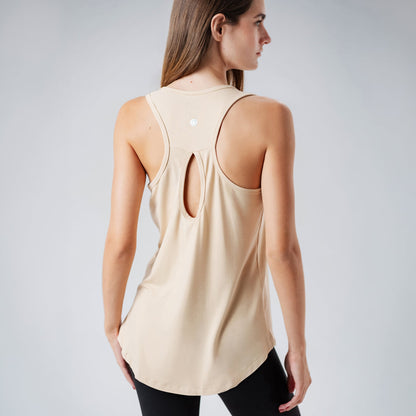 Beige Open Back Tank