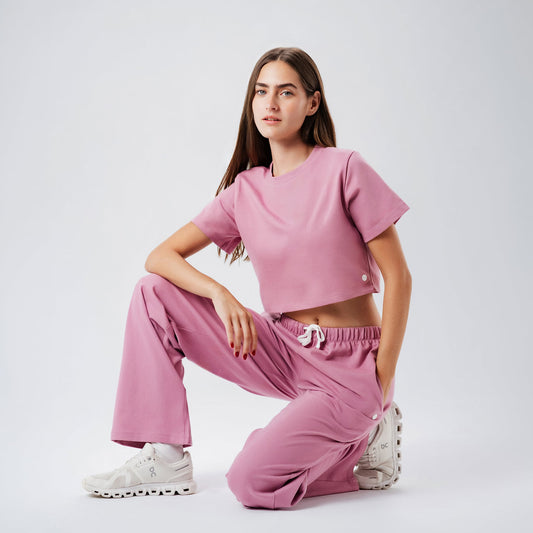 Off Duty Pink Cropped Top