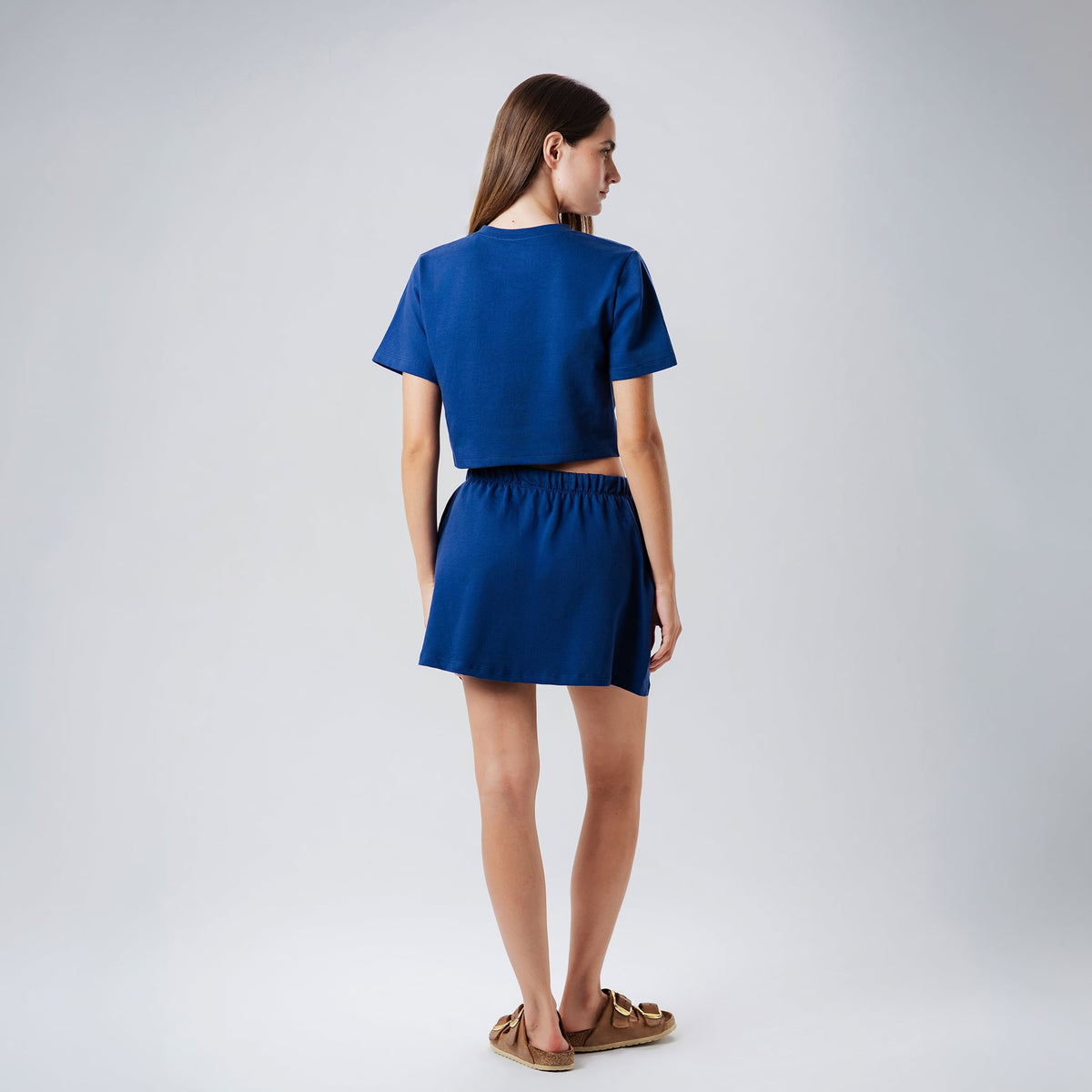 Off Duty Blue Cropped Top